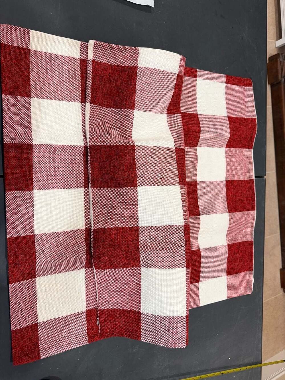 Set of 2 Jusupurbet Red and White Buffalo Plaid Check Throw Pillow Cover